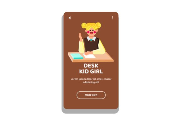 Child Desk Kid Girl Vector: Design & Use