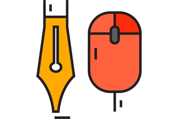 Computer Mouse and Ink Pen Nib: A Symbol of Modern Education