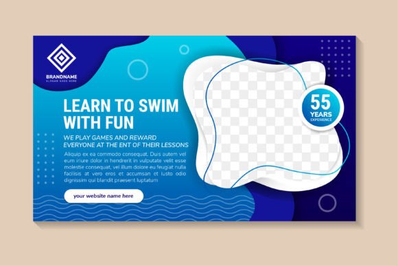 Learn to Swim Horizontal Banner: A Practical Asset for Aquatic Education Marketing