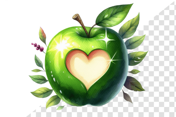 Love Apple Watercolor Clipart: A Heartfelt Addition to Your Creative Projects