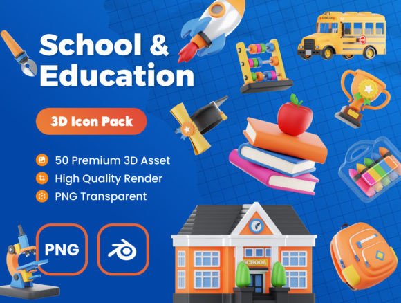 School and Education 3D Icon Set: A Practical Evaluation