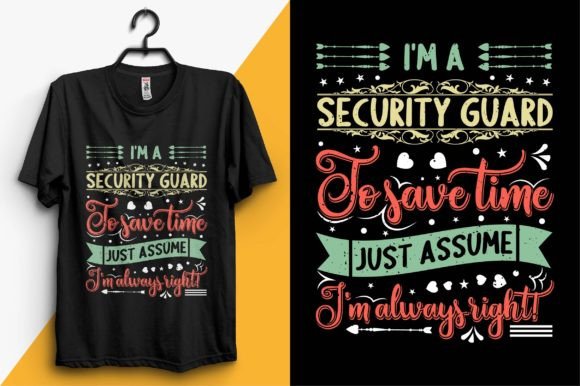 Security Guard Typography T-shirt Design: Bold Statements for the Watchful Eye
